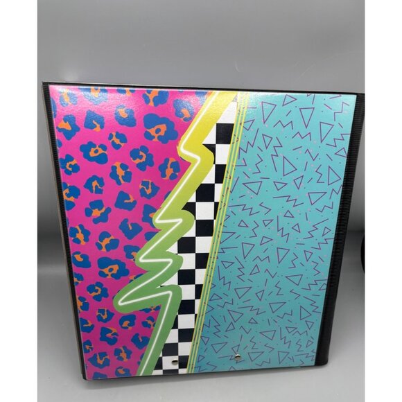 Mead Trapper Keeper Portfolio Binder Geometric Retr0 1980s Style - Picture 2 of 6